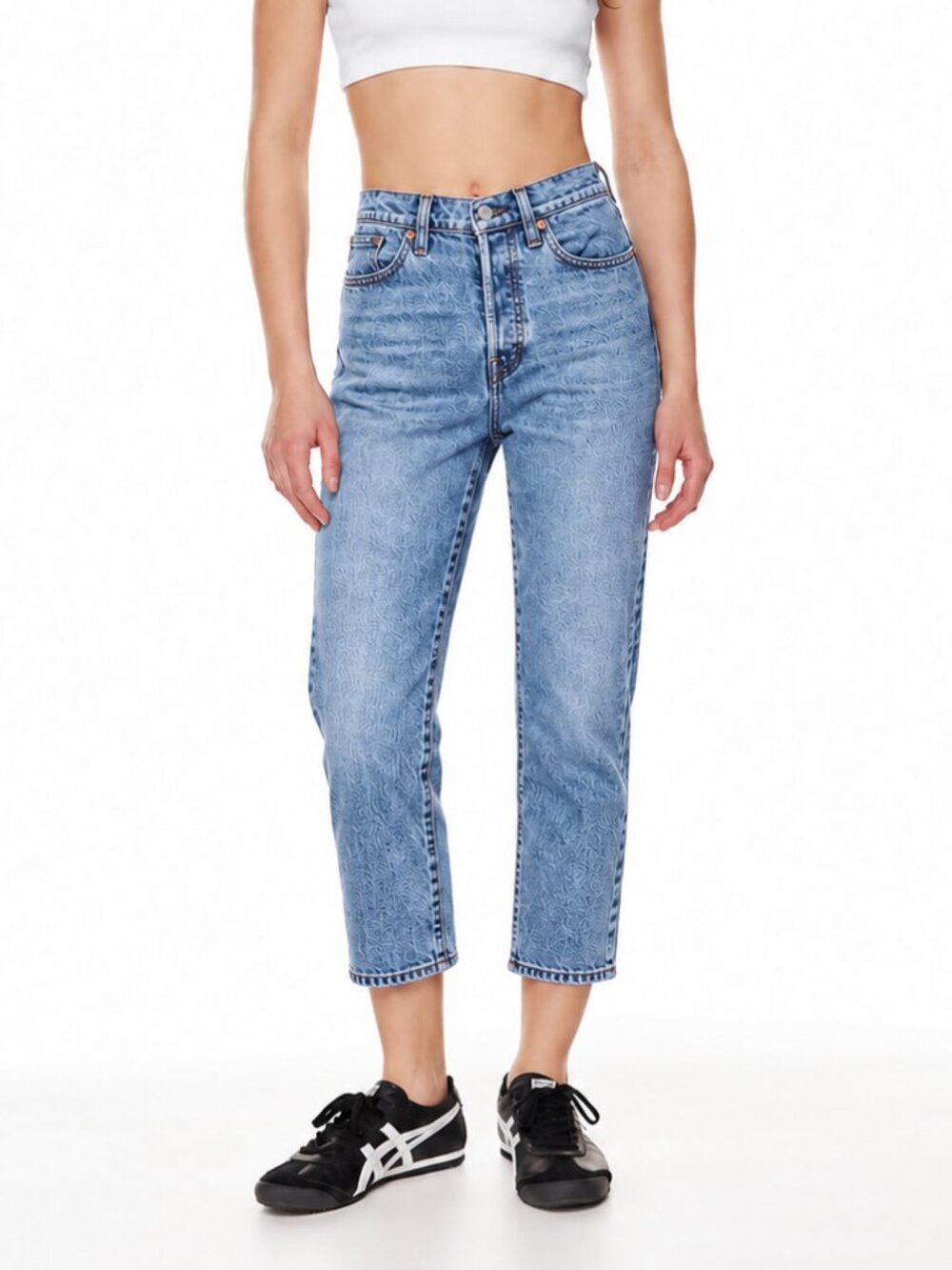 LEVI'S Wedgie Straight 25" Jeans Blue Sz 25 Cotton Cropped Button Fly Casual